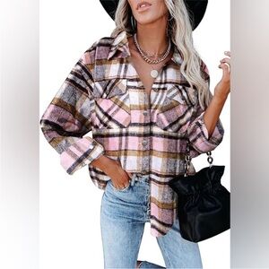 Plaid oversized flannel shacket